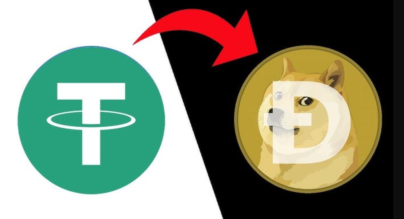 Обмен Tether (ERC‑20) на Dogecoin через платформу Cryptomat.cc